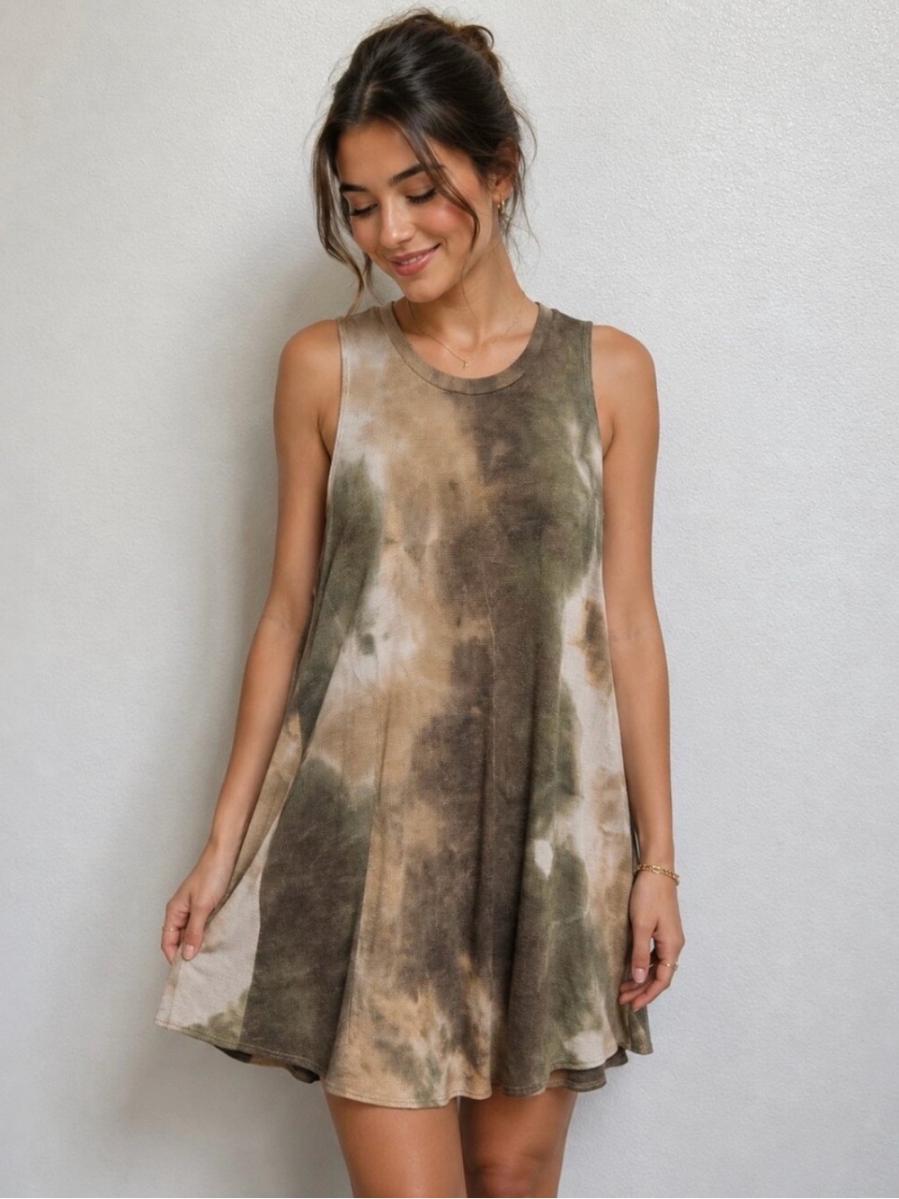 Chris & Carol Tie-Dye Sleeveless Swing Dress